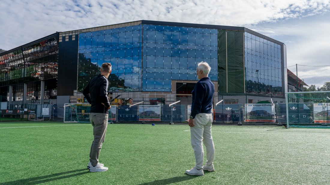 Den nye EGD-svingen sett fra Nymark. Foto: Brann.no.