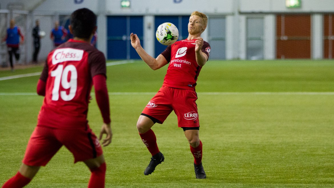 Sivert Heltne Nilsen i treningskampen i Vestlandshallen mot Åsane 4. mars 2017.